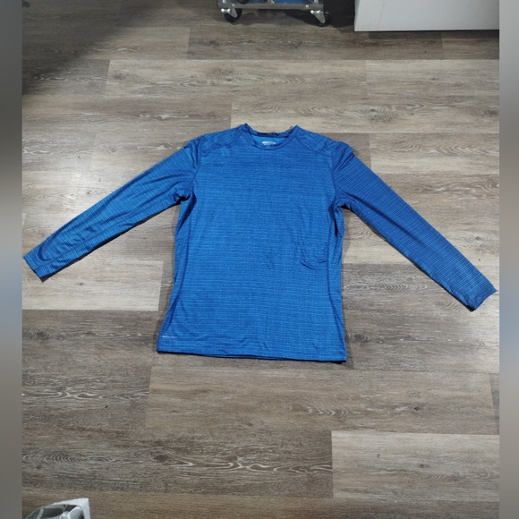 Base Layer 8 Performance Qwick-Dry Men XL Blue Long-Sleeve Fitness Shirt - Picture 4 of 14